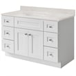 Brookings Bath Vanity Assembled 49x22 - White Base and Ivory Swirl Top