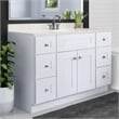 Brookings Bath Vanity Assembled 49x22 - White Base and Ivory Swirl Top
