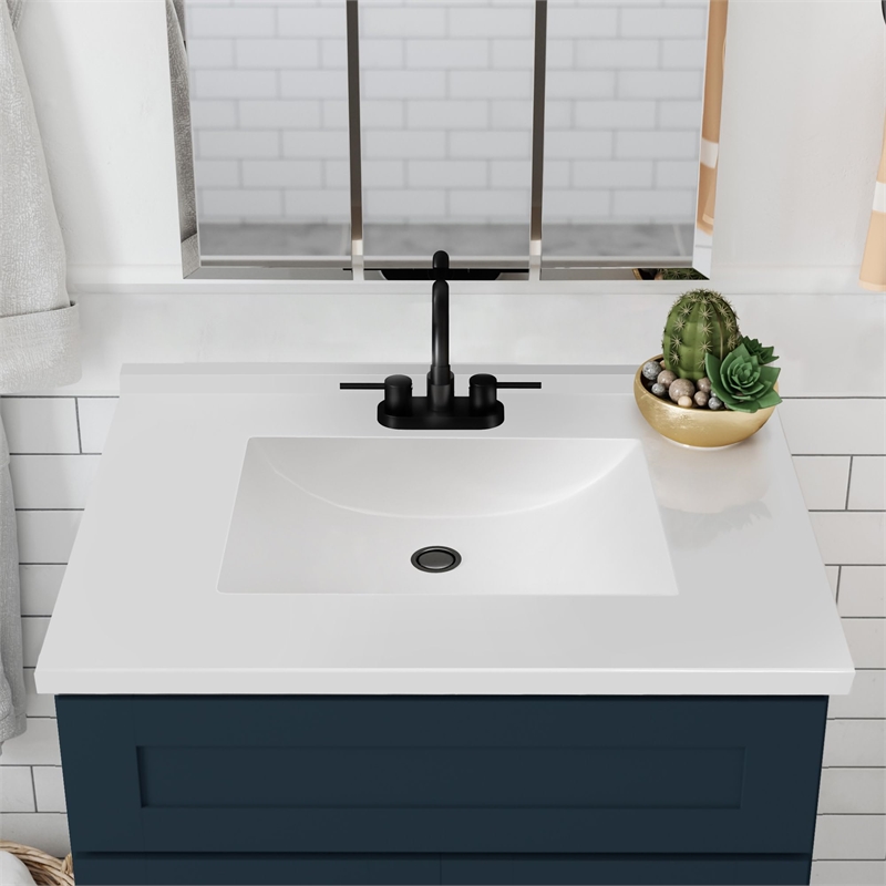 Brookings Bath Vanity Assembled 31x22 - Dark Night Base and Camilla II Top
