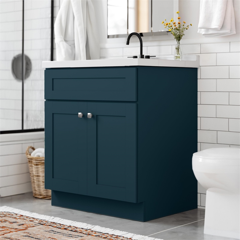 Brookings Bath Vanity Assembled 31x22 - Dark Night Base and Camilla II Top