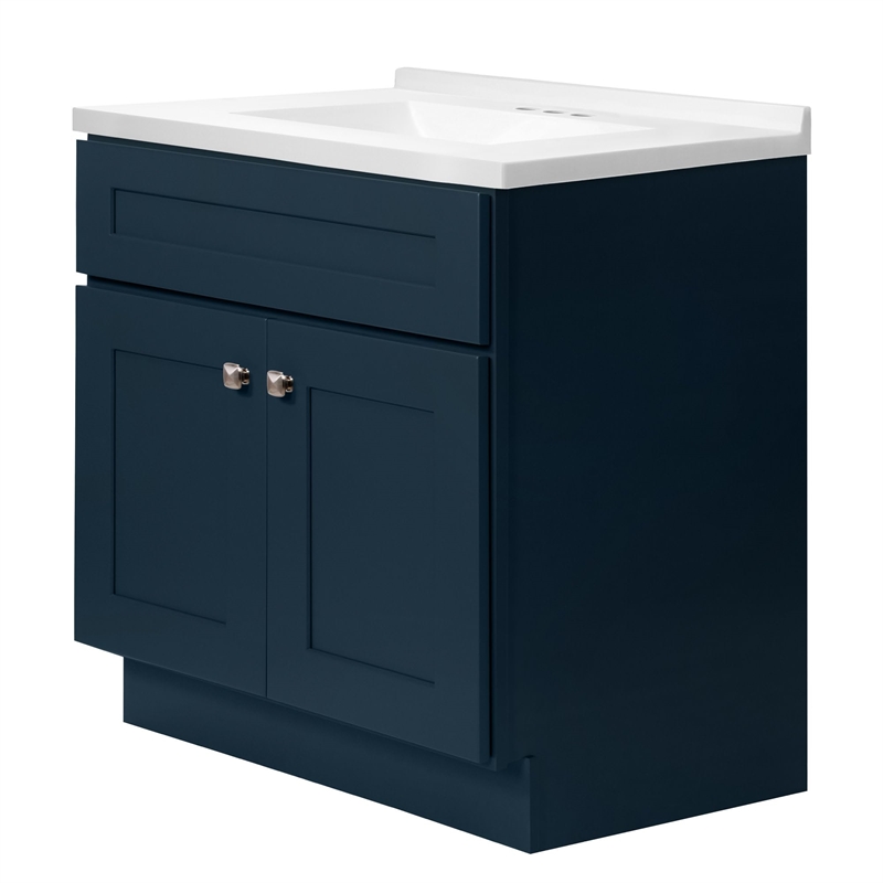 Brookings Bath Vanity Assembled 31x22 - Dark Night Base and Camilla II Top