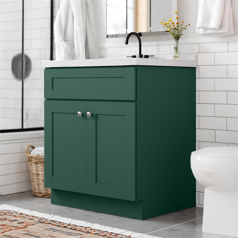 Brookings Bath Vanity Assembled 31x22 - Hunt Club Base and Camilla II Top