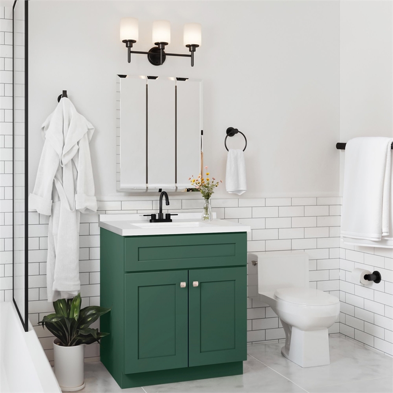 Brookings Bath Vanity Assembled 31x22 - Hunt Club Base and Camilla II Top