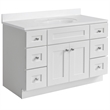 Brookings Bath Vanity Assembled 49x22 - White Base and Single Hole Top