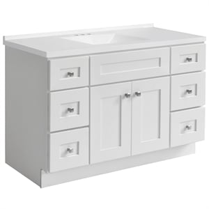 Brookings Bath Vanity Assembled 49x22 - White Base and Camilla II Top