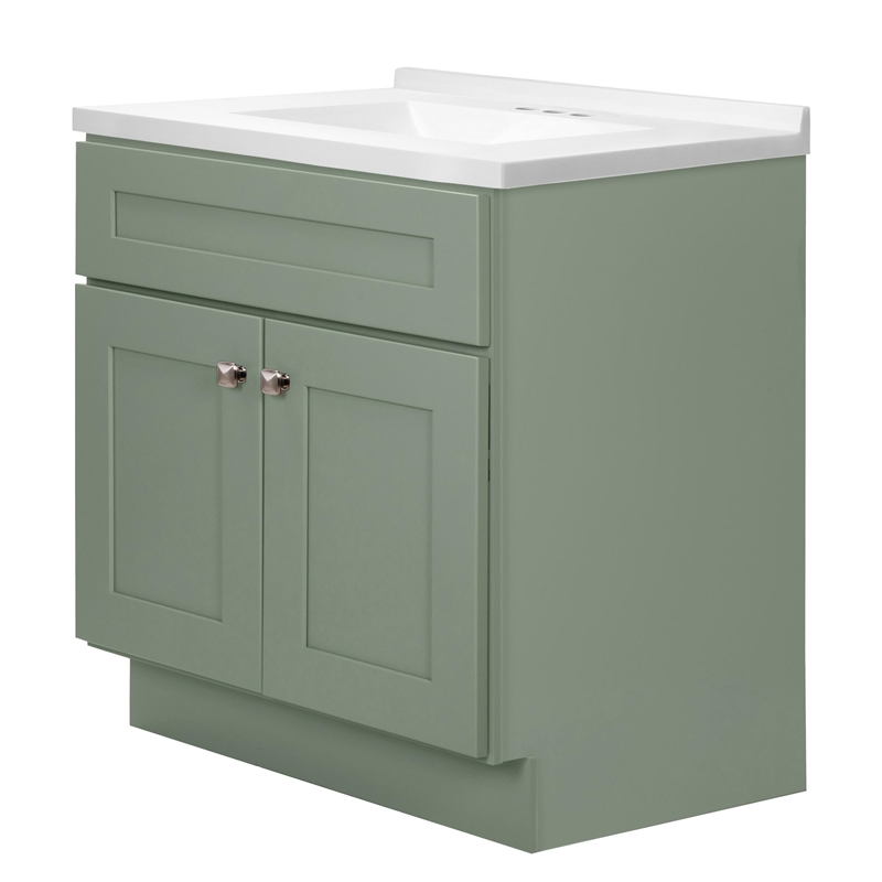 Brookings Bath Vanity Assembled 31x22 - Evergreen Fog Base and Camilla II Top