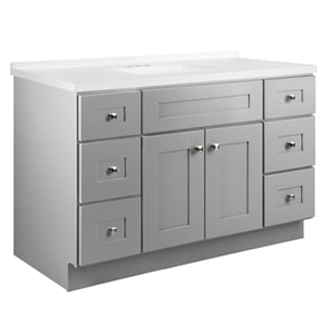 Brookings Bath Vanity Assembled 49x22 - Gray Base and Camilla II Top