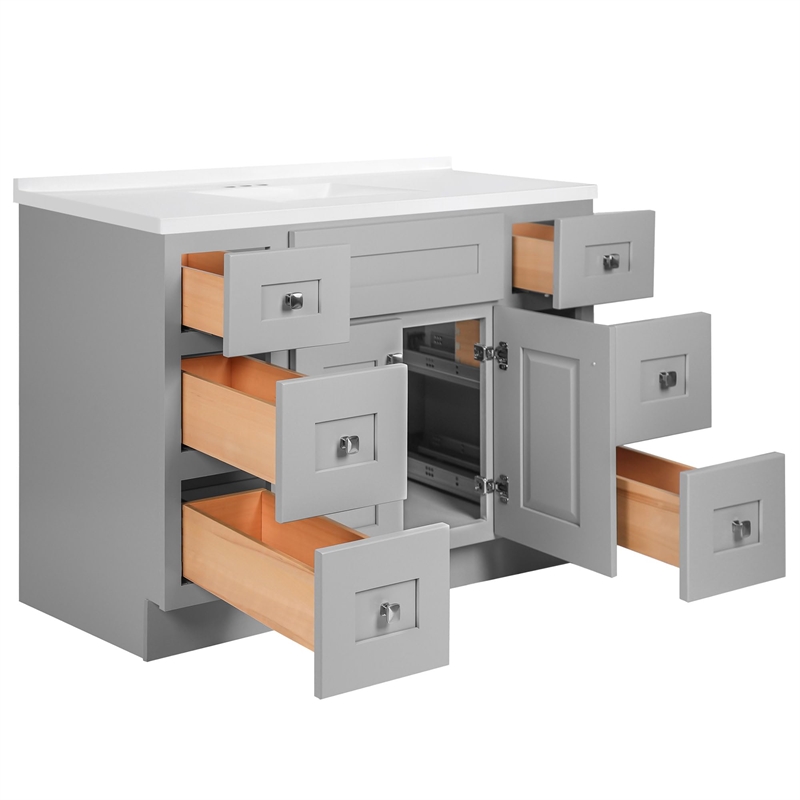 Brookings Bath Vanity Assembled 49x22 - Gray Base and Camilla II Top