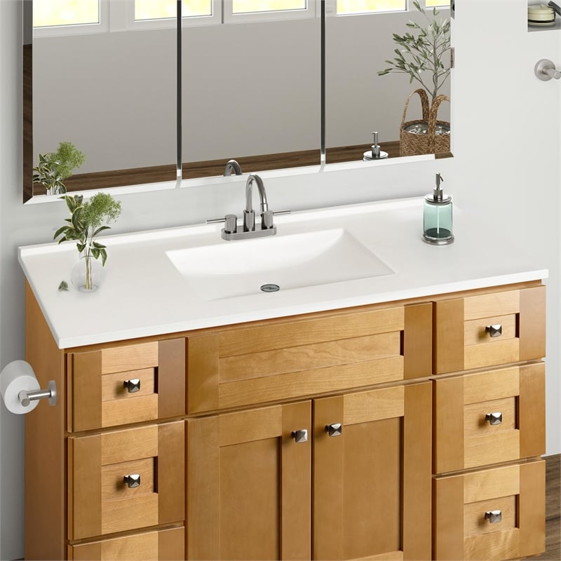 Brookings Bath Vanity Assembled 49x22 - Birch Base and Camilla II Top