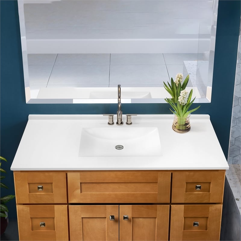 Brookings Bath Vanity Assembled 49x22 - Birch Base and Camilla II Top