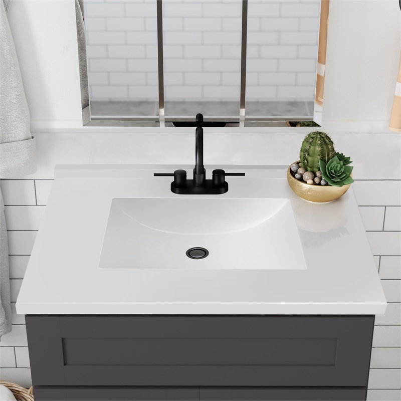 Brookings Bath Vanity Assembled 31x22 - Urbane Bronze Base and Camilla II Top