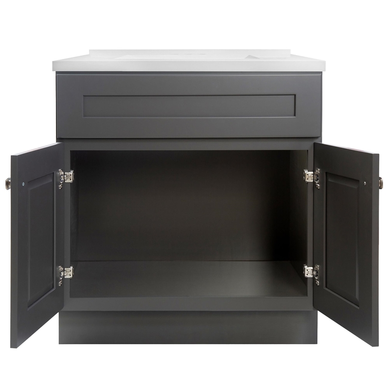 Brookings Bath Vanity Assembled 31x22 - Urbane Bronze Base and Camilla II Top