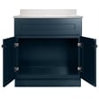 Brookings Bath Vanity Assembled 31x22 - Dark Night Base and Ivory Swirl Top