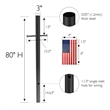 Lamp Post with Plastic Cross Arm and Two 4
