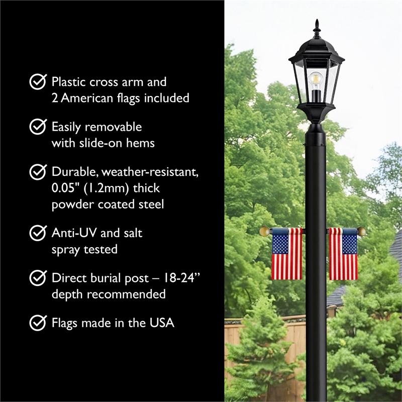 Lamp Post with Plastic Cross Arm and Two 4
