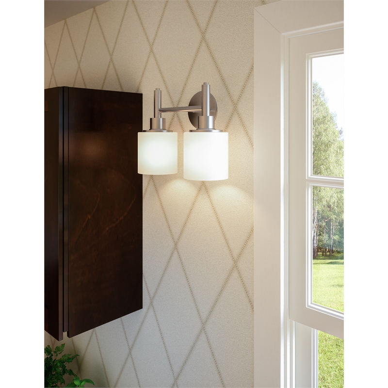 Design House 2-Light Aubrey Wall Light in Satin Nickel