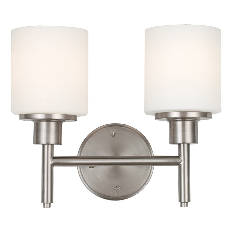 Design House 2-Light Aubrey Wall Light in Satin Nickel