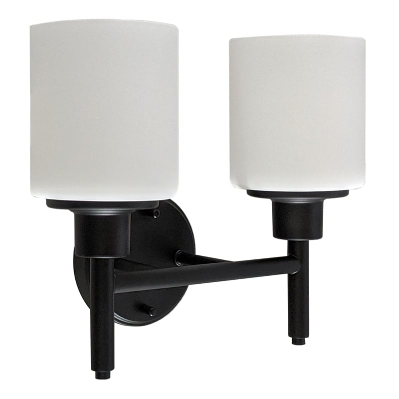 Design House 2-Light Aubrey Indoor Wall Light in Matte Black