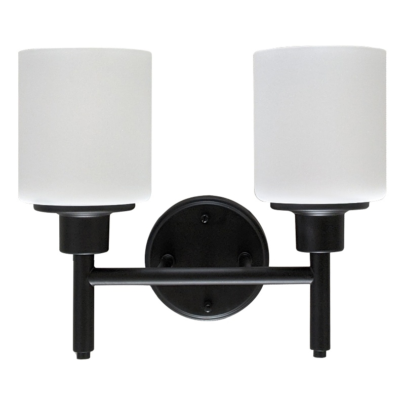 Design House 2-Light Aubrey Indoor Wall Light in Matte Black
