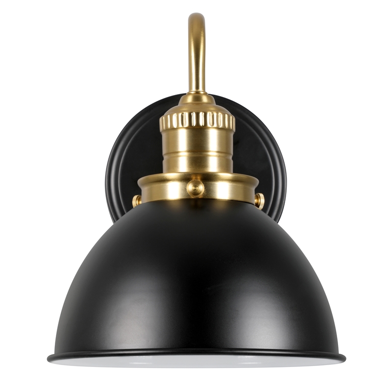 Design House Savannah Wall Light in Matte Black and Satin Gold