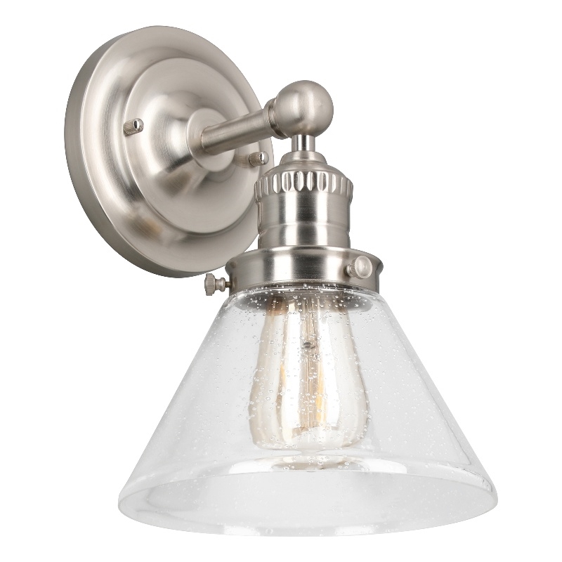 Design House Augustin Wall Light in Satin Nickel