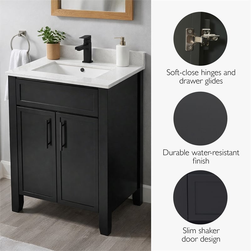 Design House Dawson 2 Door Iron Ore Bathroom Vanity in Dark Gray