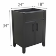 Design House Dawson 2 Door Iron Ore Bathroom Vanity in Dark Gray