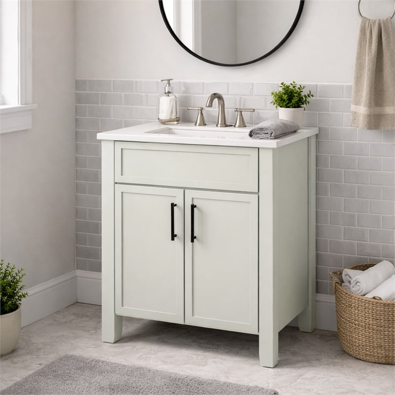 Design House Dawson On the Rocks Bathroom Vanity Cabinet in Light Gray