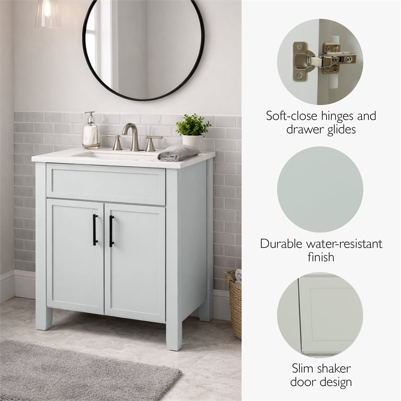 Design House Dawson On the Rocks Bathroom Vanity Cabinet in Light Gray