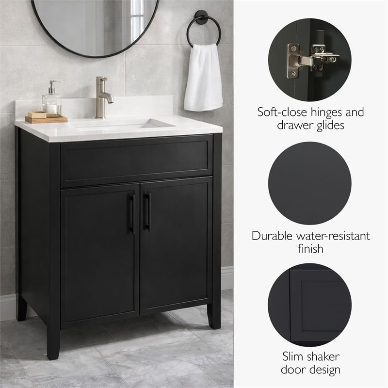 Design House Dawson Iron Ore Bathroom Vanity Cabinet in Dark Gray