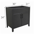 Design House Dawson Iron Ore Bathroom Vanity Cabinet in Dark Gray