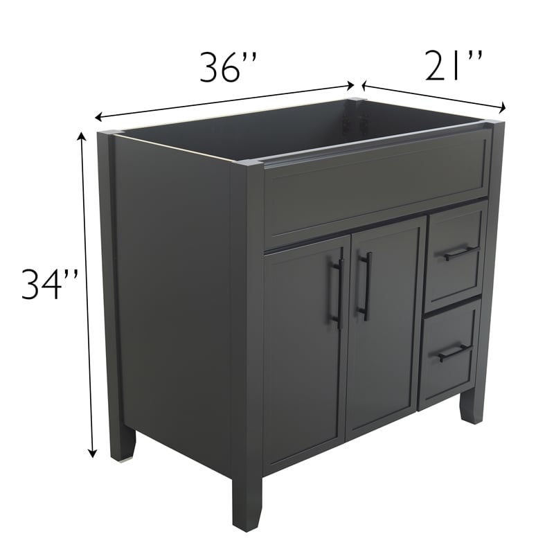 Design House Dawson  Iron Ore Bathroom Vanity Cabinet in Dark Gray