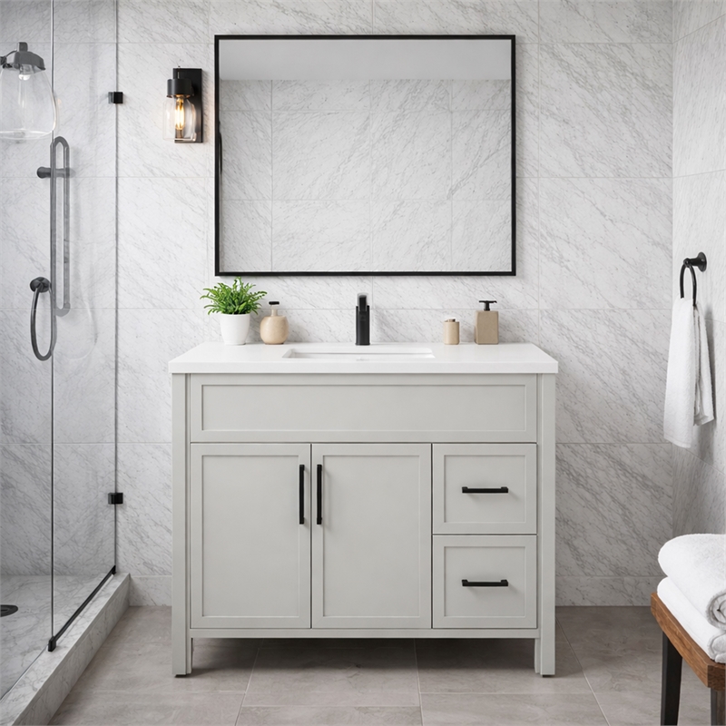 Design House Dawson On the Rocks Vanity Cabinet in Light Gray