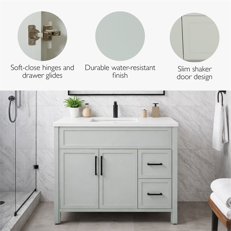 Design House Dawson On the Rocks Vanity Cabinet in Light Gray