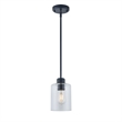 Design House Haddie Dimmable Mini Pendant in Matte Black and Clear Glass
