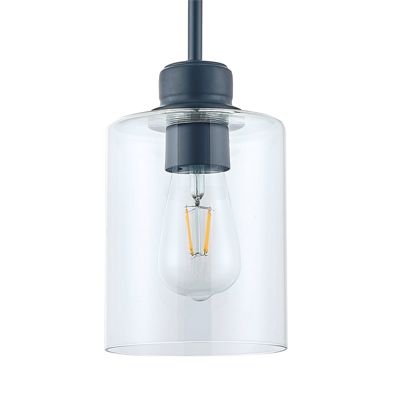 Design House Haddie 2-Pack Mini Pendants in Matte Black and Clear Glass