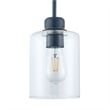 Design House Haddie 2-Pack Mini Pendants in Matte Black and Clear Glass