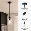 Design House Haddie 2-Pack Mini Pendants in Matte Black and Clear Glass