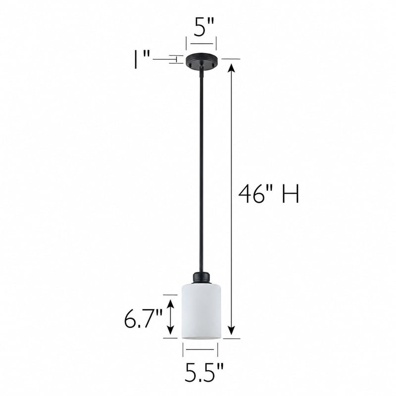 Design House Haddie 2-Pack Mini Pendants in Matte Black and Frosted Glass