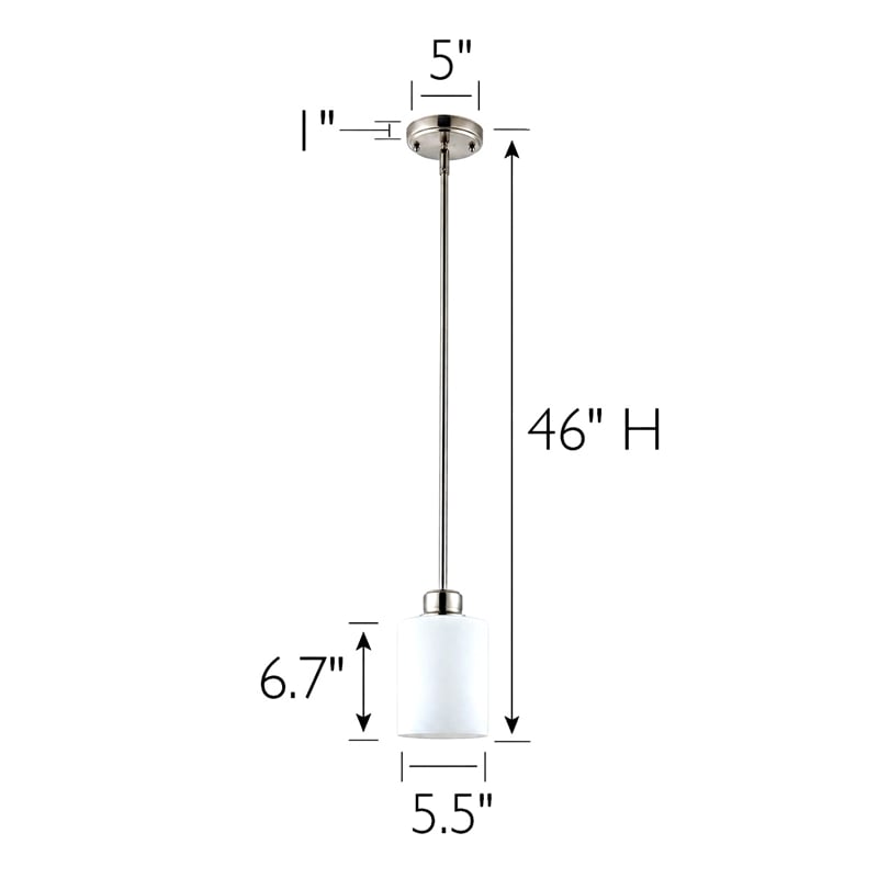 Design House Haddie 2-Pack Mini Pendants in Satin Nickel and Frosted Glass