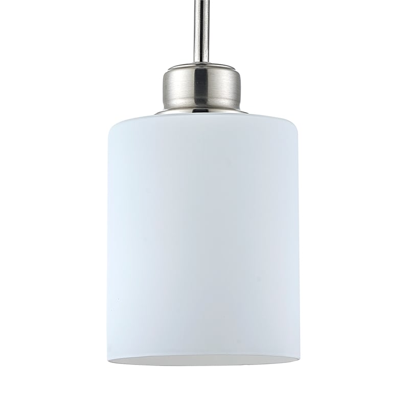 Design House Haddie 2-Pack Mini Pendants in Satin Nickel and Frosted Glass