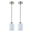 Design House Haddie 2-Pack Mini Pendants in Satin Nickel and Frosted Glass