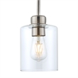 Design House Haddie 2-Pack Mini Pendants in Satin Nickel and Clear Glass