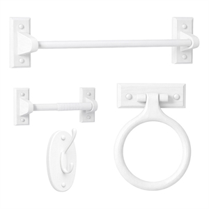 Design House Dalton 4-Piece Bath Set with 24&quot Towel Bar in White