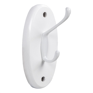 Design House Dalton Wall-Mount Double Robe Hook in White