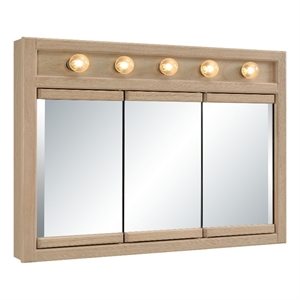 Design House Richland 36&quot Wood 5-Light Medicine Cabinet in Nordic Blonde