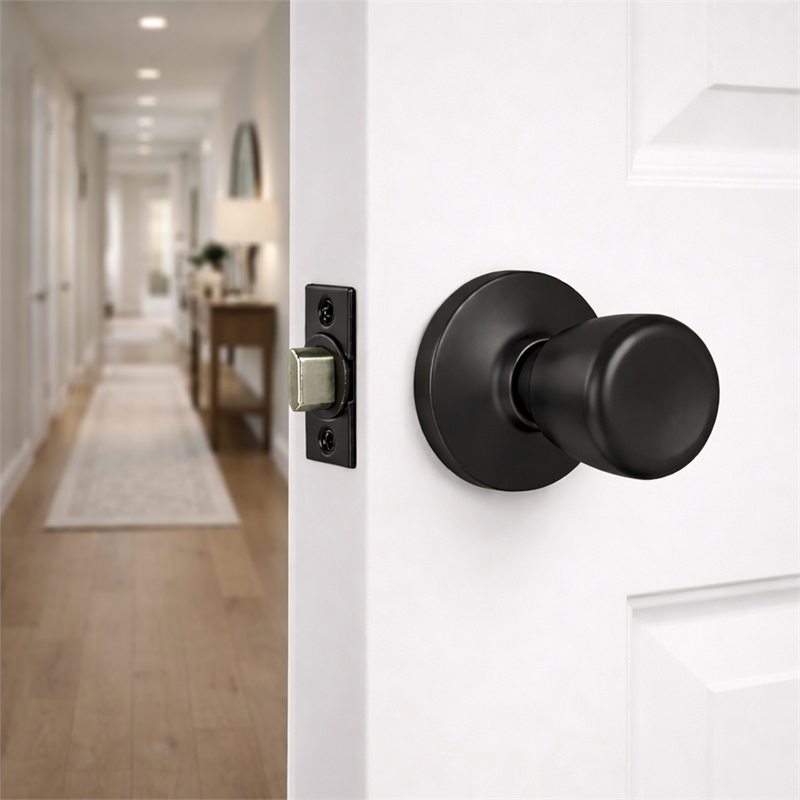 Design House Terrace Passage Hall and Closet Door Knob in Matte Black