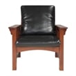 Leick Home Mission Adjustable Reclining Faux Leather Armchair in Brown