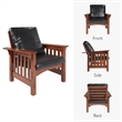 Leick Home Mission Adjustable Reclining Faux Leather Armchair in Brown