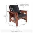 Leick Home Mission Adjustable Reclining Faux Leather Armchair in Brown